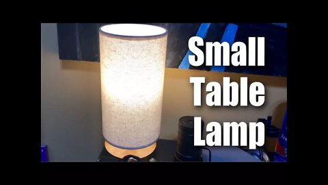 Sealle Wood Bedside Nightstand Minimalist Round Table Lamp with Linen Shade Review