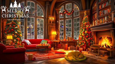 Relaxing with Christmas Background Music 🎄 Cozy Christmas Fireplace Ambience 🎁 Christmas Music