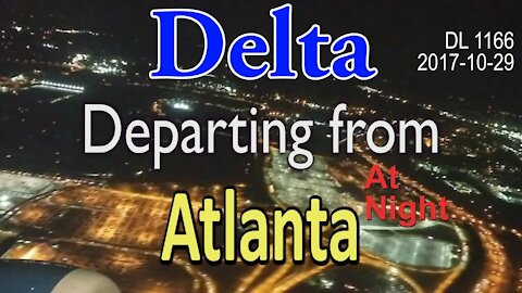 Delta flight departing from Atlanta at night [#DL1166]