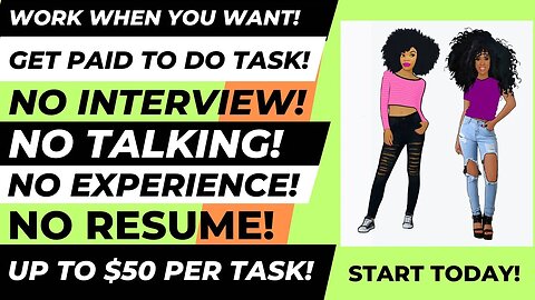 Start Today! Skip The Interview Non Phone Work From Home Job Get Paid To Do Task Anyone Can Do This