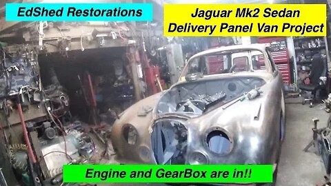 Jaguar Daimler MK2 Sedan Delivery Panel Van Classic Car Resto-Mod with a Cat helper the Engine is in