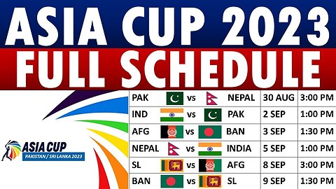 Asia Cup 2023 Schedule: Fixtures, Venues & Timings; all you need to know about the tournament.