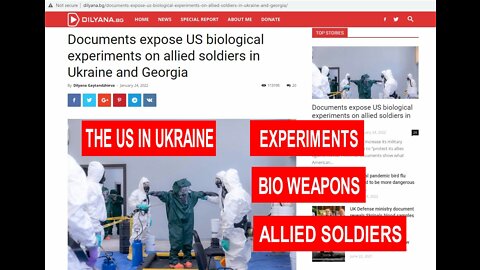 Ukrainian Bio-Labs, It Appears the Pentagon Are Behind Experiments On Soldiers.