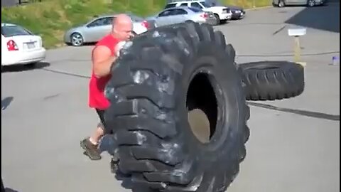 600 pound tire flip up hill