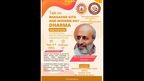Srimad Bhagavad Gita and Modern Day Dharma - Day 2