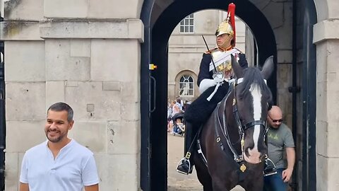 The kings guard did not see what this tourist did #horseguardsparade