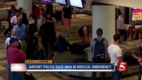 Airport Police Save Man From Medical Emergency