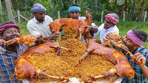 INSIDE MUTTON BIRYANI | Full Goat Mutton Cooking with Stuffed Biryani | Mutton Inside Biryani Recipe