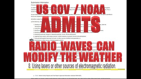 US Gov PROOF!! Radio Waves Frequencies CAN INDEED Modify the weather