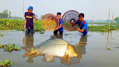 Amazing Fish Hunting By Bamboo Tools Polo Trap Smart Boy Fishing With Polo.