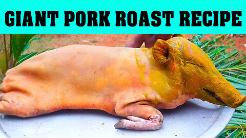 GIANT PORK ROAST RECIPE | Cutting and Cooking Big Pork