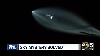 Mysterious light over night sky identified as SpaceX rocket