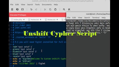 Bash Unshift Cypher Script