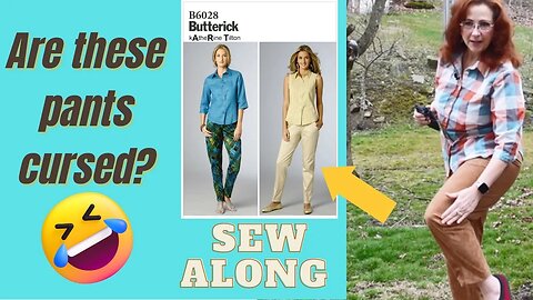 Sewing Butterick 6028 Pant with a "mocking you" fly front and asymmetrical seams