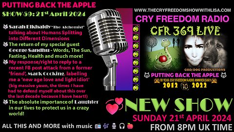 WWW.THECRYFREEDOMSHOWWITHLISA.COM FULL SHOW Putting Back The Apple SHOW 59 💪🕊️🙏💞