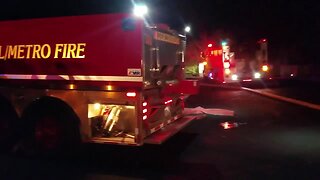 Crews put out garage fire in foothills