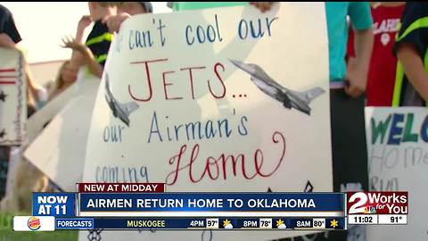 Military homecoming for 350 airmen with Oklahoma National Guard