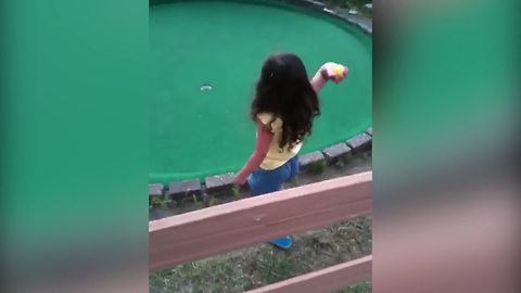 Funny Little Girl Hates When She Loses A Game Of Mini Golf