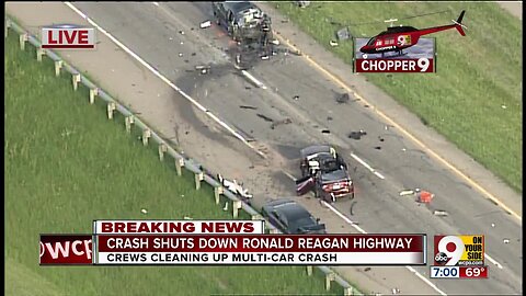 Chopper 9 Exclusive: Four-car crash shuts down Ronald Reagan Highwayg