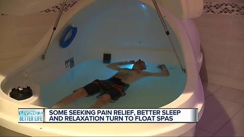 Some seeking pain relief, better sleep, & relaxation are turning to float spas