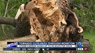 Tornado carrying winds up to 90 mph cuts path through Monkton