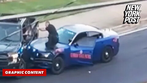 Moment trucker tries to flee cops after doing donuts in busy Atlanta intersection