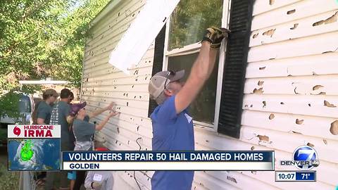 Volunteers repair 50 hail-damaged homes ahead of winter weather