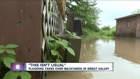 Flooding takes over backyards after heavy rain