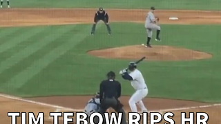 Tim Tebow Rips Hr In First Minor League At-bat