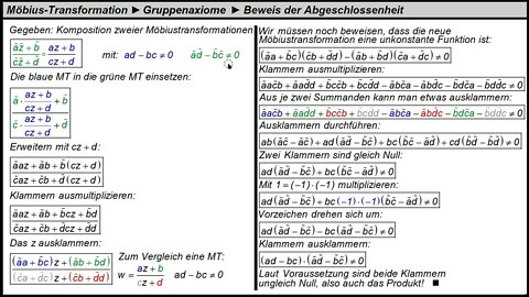 Möbiustransformation ► Gruppenaxiome ► Abgeschlossenheit