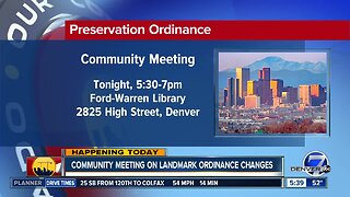 Community meeting on landmark ordinace changes