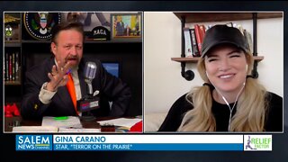 Gina Carano's latest project. Gina Carano with Sebastian Gorka on AMERICA First