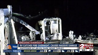 RV catches fire overnight, causes massive damage