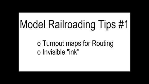 Model Railroading Tips #1