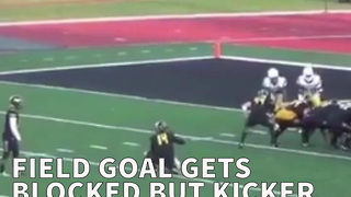 Field Goal Gets Blocked But Kicker Still Finds A Way To Get 3 Points