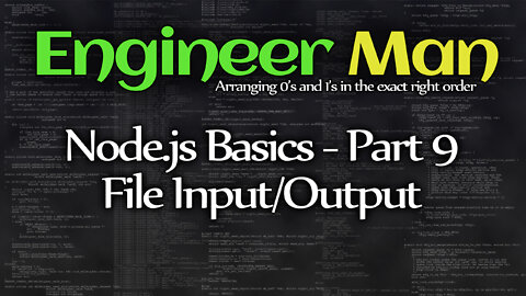 File Input/Output - Node.js Basics Part 9