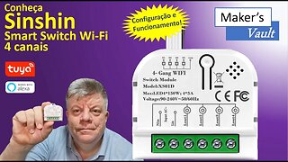 Sinshin Smart Switch Wi Fi Tuya com 4 canais – Use com Alexa!