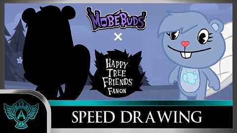 Speed Drawing: Happy Tree Friends Fanon - Puffy (Blue Beaver) | Mobebuds Style