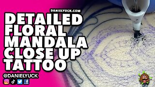 Detailed Floral Mandala Close Up Timelapse Tattoo