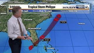 2 a.m. Sunday update on Tropical Storm Philippe