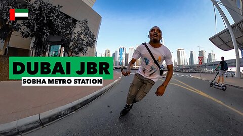 Dubai JBR to Sobha Realty Metro Station [4K]Skating Tour🇦🇪