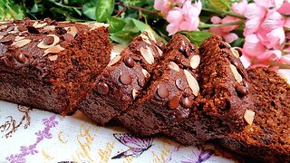 I've never eaten such a delicious banana bread! Double Chocolate Banana Bread with OATS