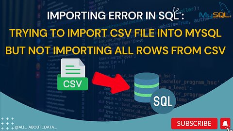 MySQL workbench not importing all rows from CSV | here is the solution | #sql