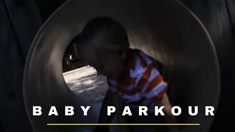 Cute Babys Parkour in The park