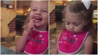 Little girl refuses to pay the bill!