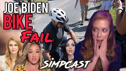 President Joe Biden's Bike Fail! SimpCast Reacts to his FALL! Chrissie Mayr, Olivia Rondeau, Ashton