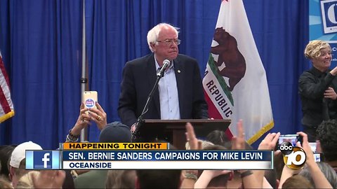 Sen. Bernie Sanders stumps for Mike Levin in Oceanside