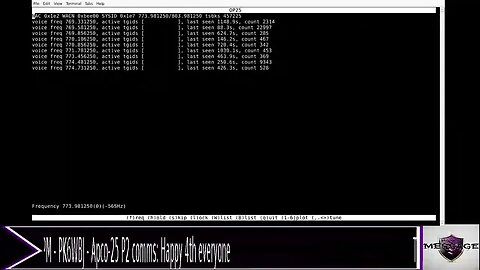 TPM - PK6WBJ - Happy 4th: P25 Phase 2 comms watch Pt 1