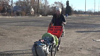 A woman walks across the country to help fight human trafficking