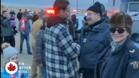 Canadians Hug And Sing O'Canada With Alberta Police #canadiannews #newfreedommedia